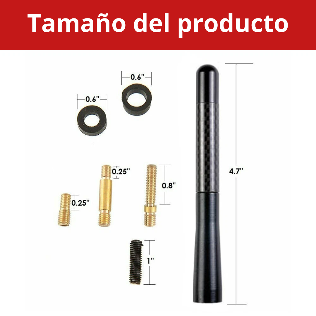 Antena Universal Corta Fibra De Carbono Con Adaptadores