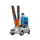Kit Plumillas Limpiaparabrisas Chevrolet Sail 18" y 16" + Líquido Limpiaparabrisas