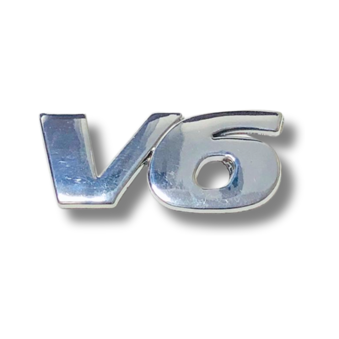 EMBLEMA INYECTADO V6 CROMO