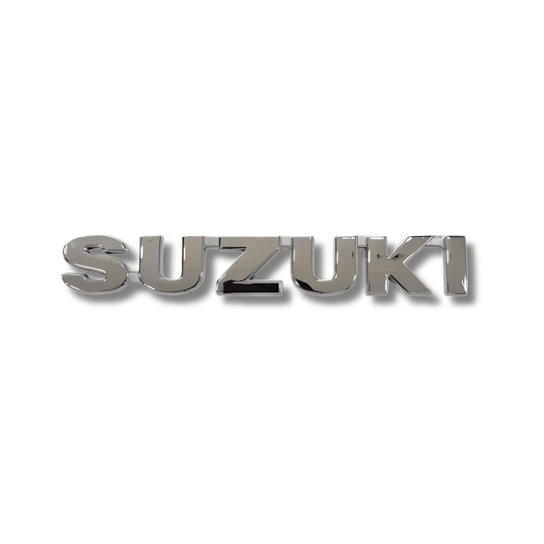 EMBLEMA INYECTO SUZUKI PALABRA GRANDE CROMADO