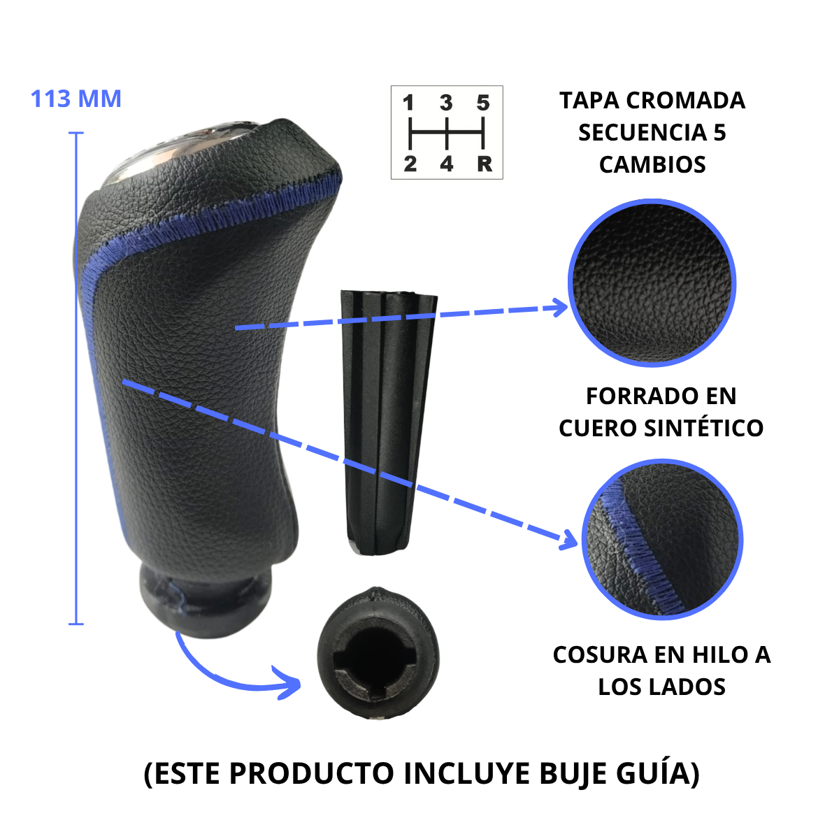 Pomo Palanca de Cambios Renault Sandero Logan Duster 1.6 en Cuero
