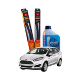 Kit Plumillas Ford Fiesta 24" y 16" (2011-2020) + Líquido Limpiaparabrisas