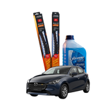 Kit Plumillas Mazda 2 Skyactiv 22" y 16" (2016-2026) + Líquido Limpiaparabrisas