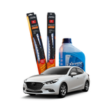 Kit Plumillas Mazda 3 - 24" y 18" + Líquido Limpiaparabrisas Premium