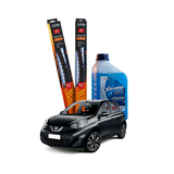 Kit Plumillas Nissan March 21" y 14" + Líquido Limpiaparabrisas