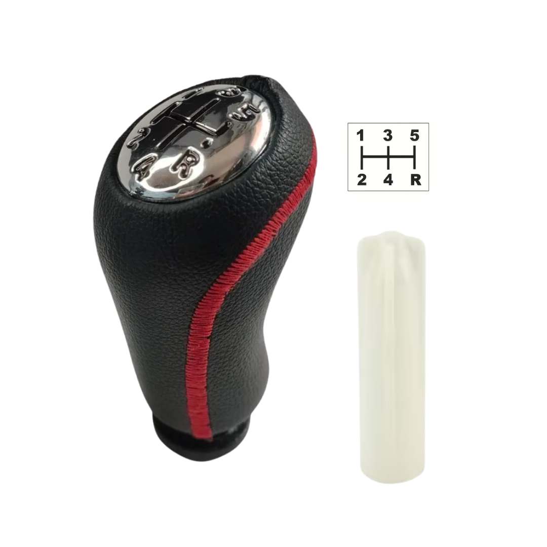 POMO PALANCA CAMBIOS CUERO BORDADA EN CUERO SANDERO GT LOGAN DUSTER 1.6
